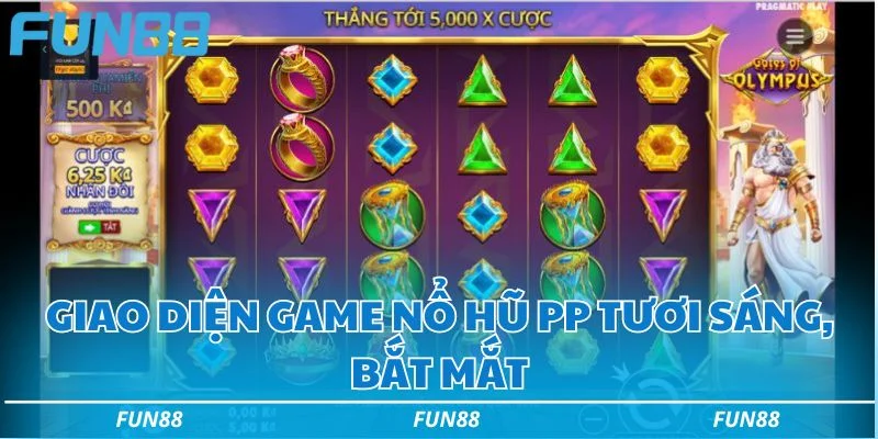 Giao diện game nổ hũ PP tươi sáng, bắt mắt Giao diện game nổ hũ PP tươi sáng, bắt mắt
